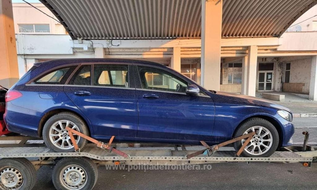 Un Mercedes din 2017, căutat de autoritățile din Belgia, confiscat în Vama Giurgiu Masina a fost confiscata Sursa: ITPF Giurgiu