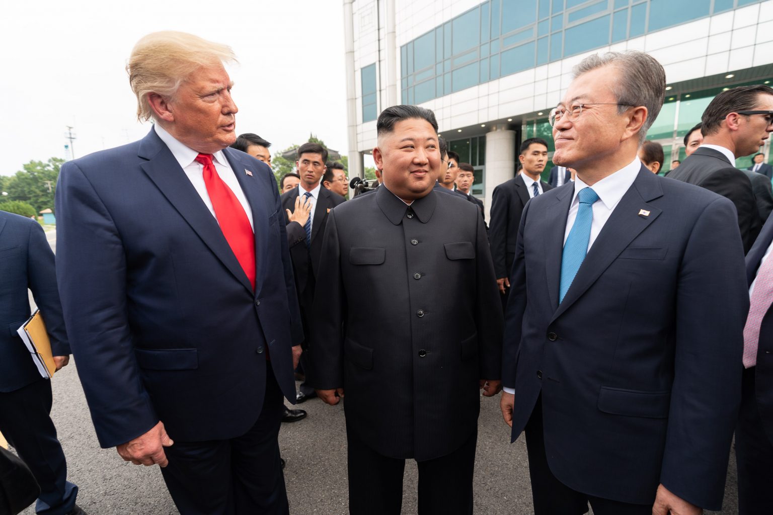 Trump Kim Jong Un Moon Jae-in Sursa foto: Trump White House Archived