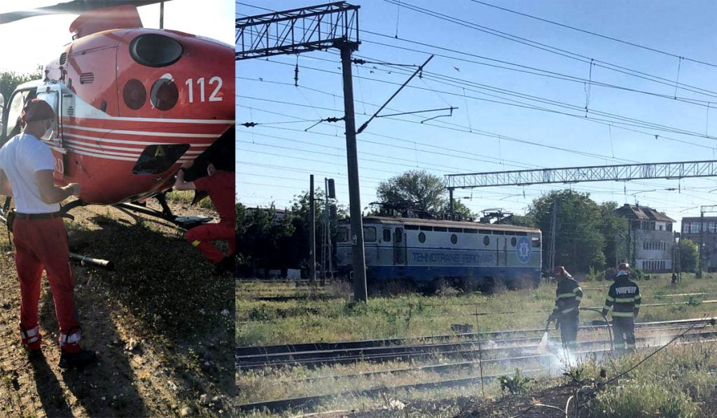 Copil electrocutat în Gara Feteşti, după ce s-a urcat pe vagonul unui tren Foto: Obiectiv Ialomiţa
