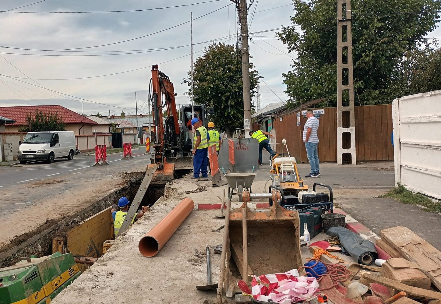 Au început lucrările de apă-canal în Tânganu, Cernica Foto: CJ Ilfov