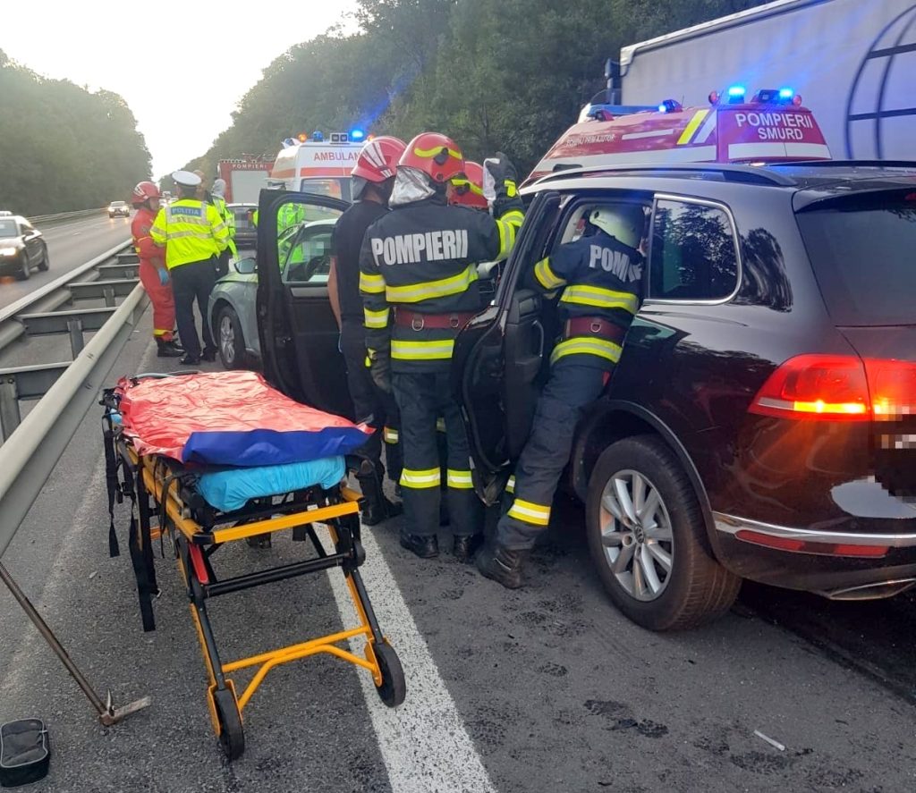 Accident cu trei maşini, pe A1 Foto: ISU Giurgiu