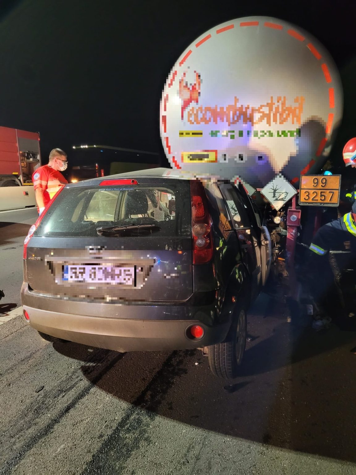 Grav accident rutier, pe DN 5 Giurgiu Bucureşti Foto: ISU Giurgiu