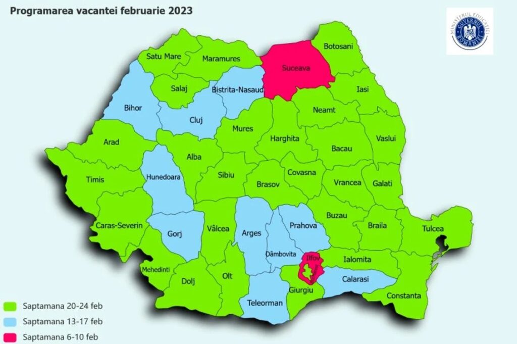 Cum este programată următoarea vacanţă şcolară, pe judeţe