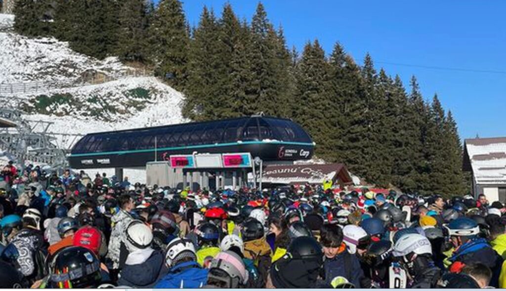 Luni, 23 ianuarie 2023, cea mai aglomerată zi, la Telegondola Sinaia Foto: Economica.net