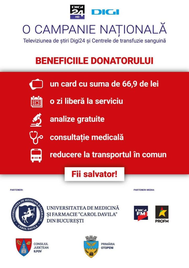 CJ Ifov se alătură campaniei de donare de sânge "Avem acelaşi sânge"