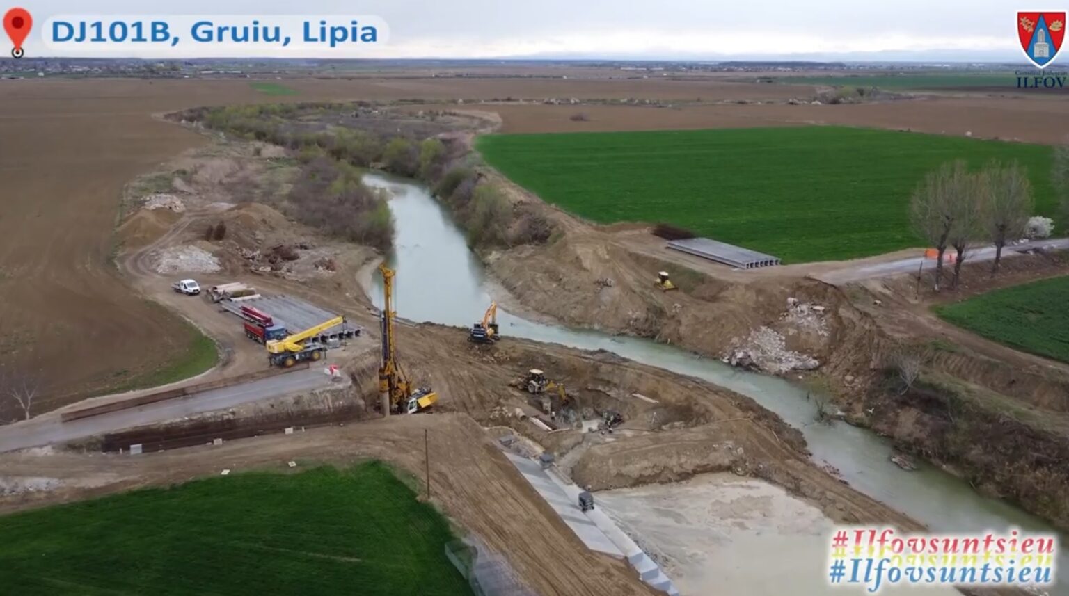 Preşedintele Consiliului Judeţean Ilfov, Hubert Thuma, a verificat, zilele acestea, stadiul lucrărilor de la podul din Lipia, comuna Gruiu