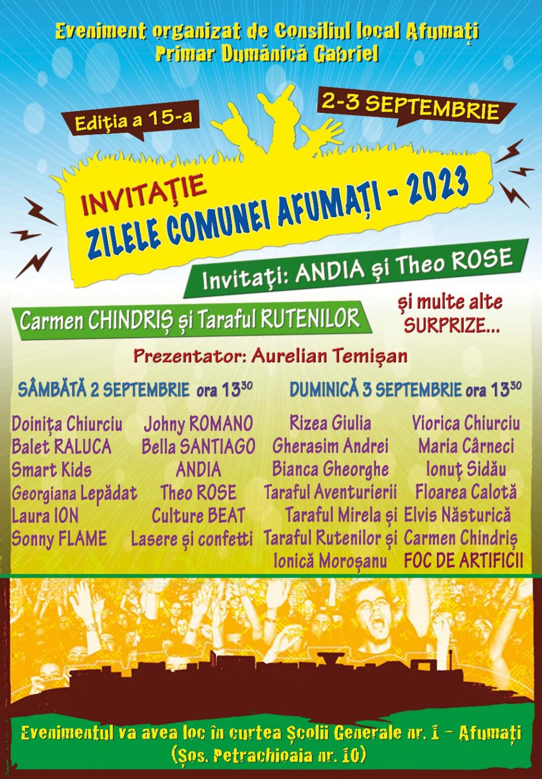 Zeci de artişti îndrăgiţi vin să cânte, la Afumaţi, de Ziua Comunei